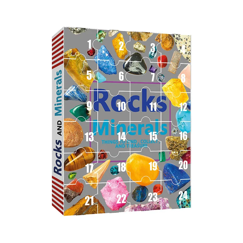 

New Countdown Calendar Mineral Stone Blind Box Ore Christmas Advent Calendar Box Gift Stones Ore Toy For Children