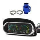 Манометр 2 в 1 + Датчик температуры воды, ЖК-дисплей, Автомобильный цифровой датчик 18 NPT, 10 мм, с адаптером, универсальный грузовик, автомобиль, мотоцикл