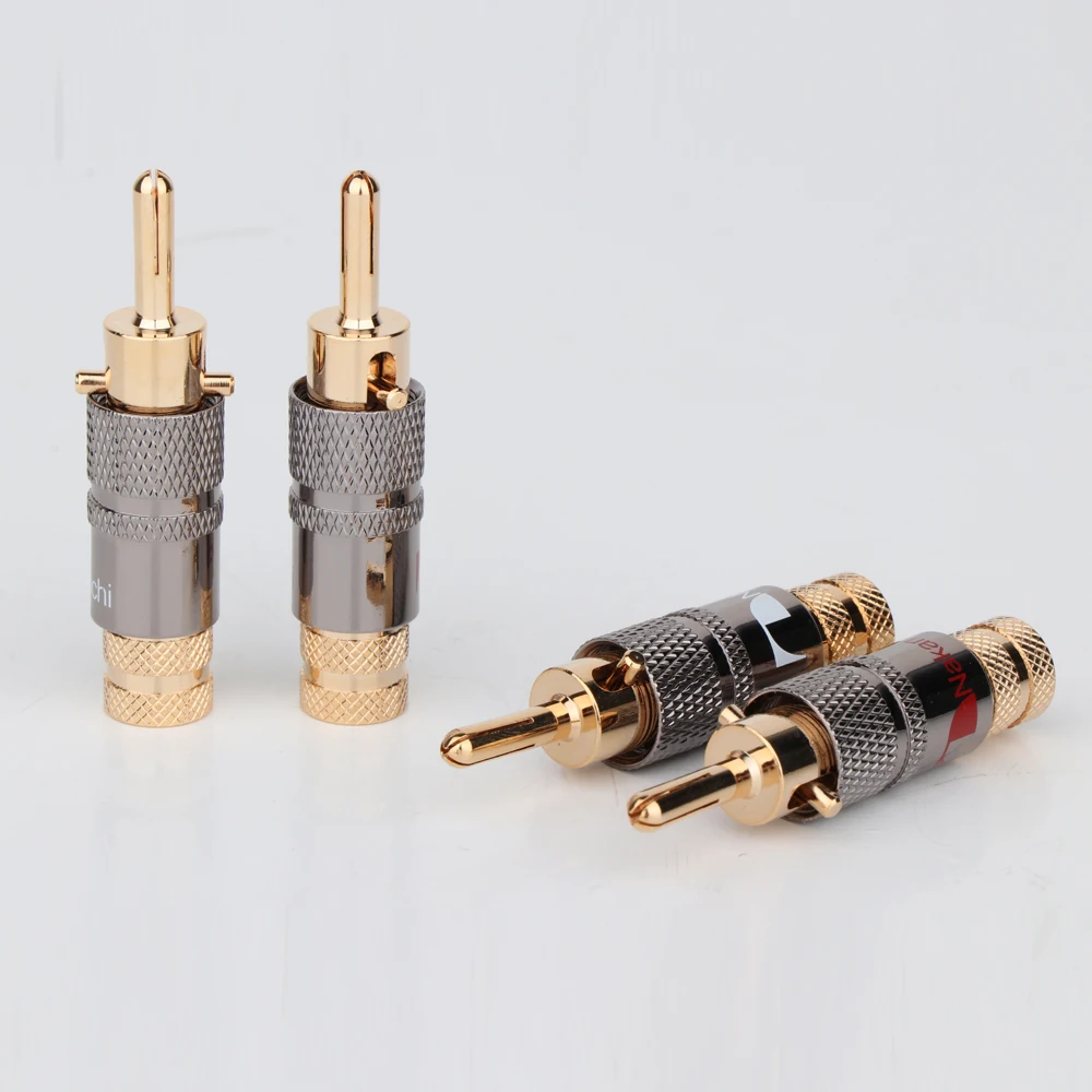 

Nakamichi Banana Plug Brass With Lock Red And White Speaker Amplifier DIY Connector For