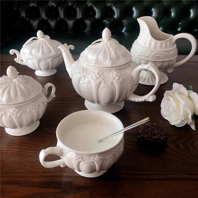 

Экспорт в Дворцы в европейском стиле, винтажный рельефный английский сервиз для послеобеденного чая и кофе, сахарница, чашка для кофе, релье...