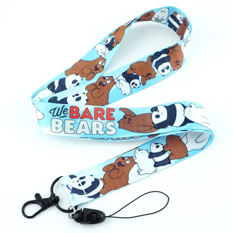 We Bare Bears Аниме мультфильм шейный ремень ремешок мой герой Academy Danganronpa Persona P5 ID держатель брелок ремешки - Цвет: We Bare Bears