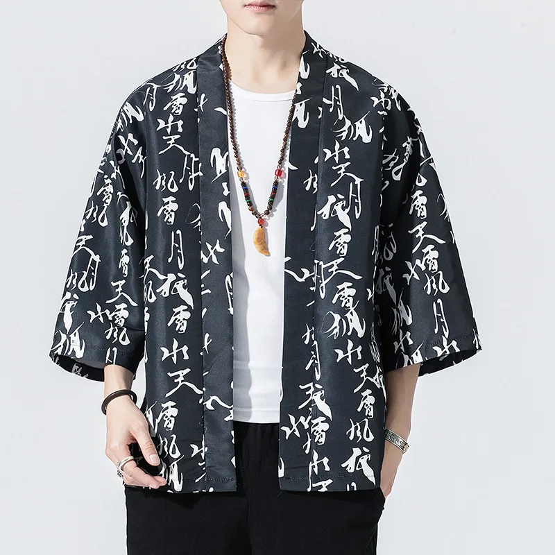 

FOR Traditional Print Cardigan Couple Kimonos Japanese Kimono Men Yukata Women Harajuku Beach Loose Thin Shirt Coat Plus Size