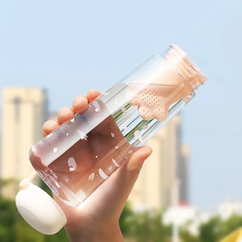 550 мл креативные милые кошачьи когти с чайным фильтром пластиковая чашка Kawaii Cherry