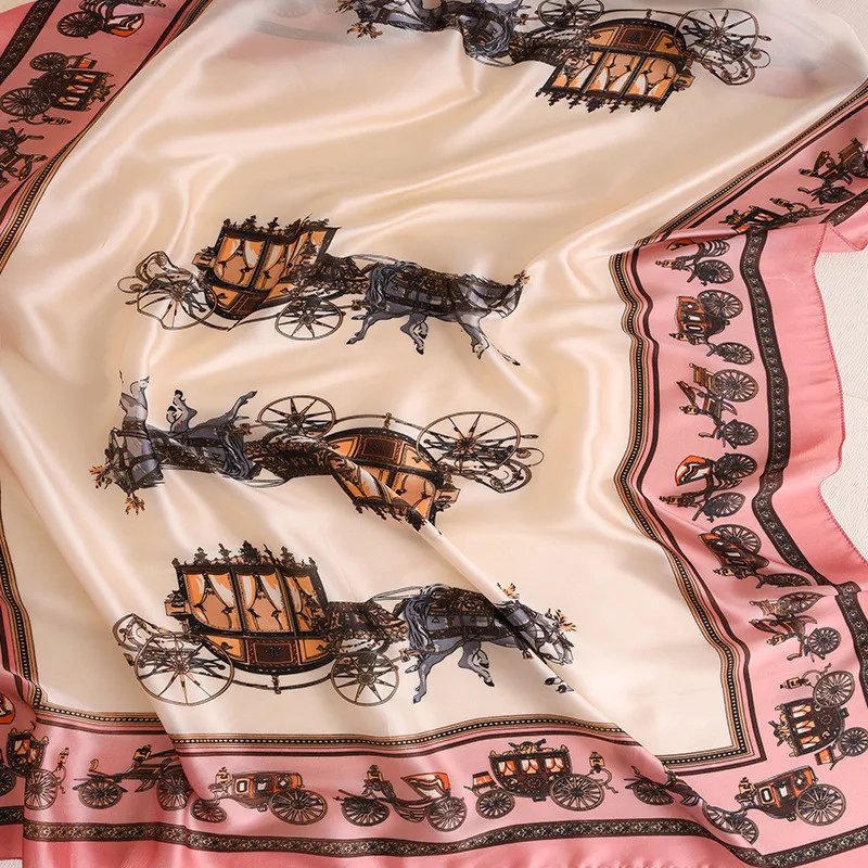 

New style Chinese quality silk women fashion Spring summer autumn and winter lady beach silk print shawl beautiful Head scarf
