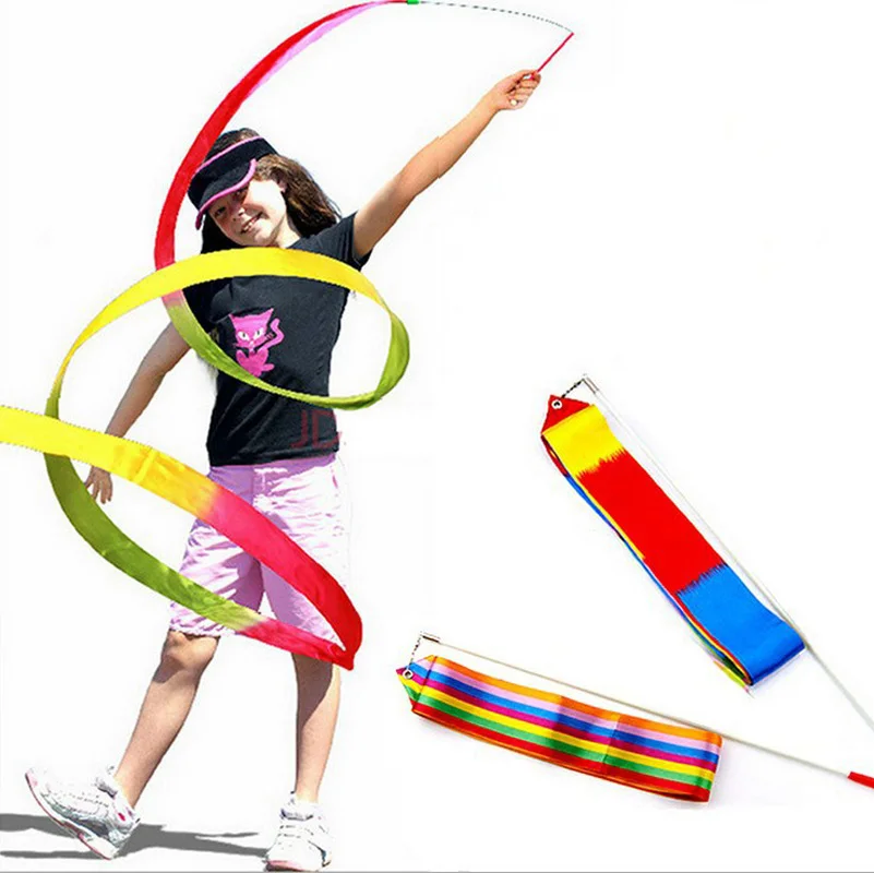 

4M Gymnastics Dance Ribbon Outdoor Sports Toy Ribbon Colorful Streamers Gymnastics Art Bunting Exercise Child Educational Gift