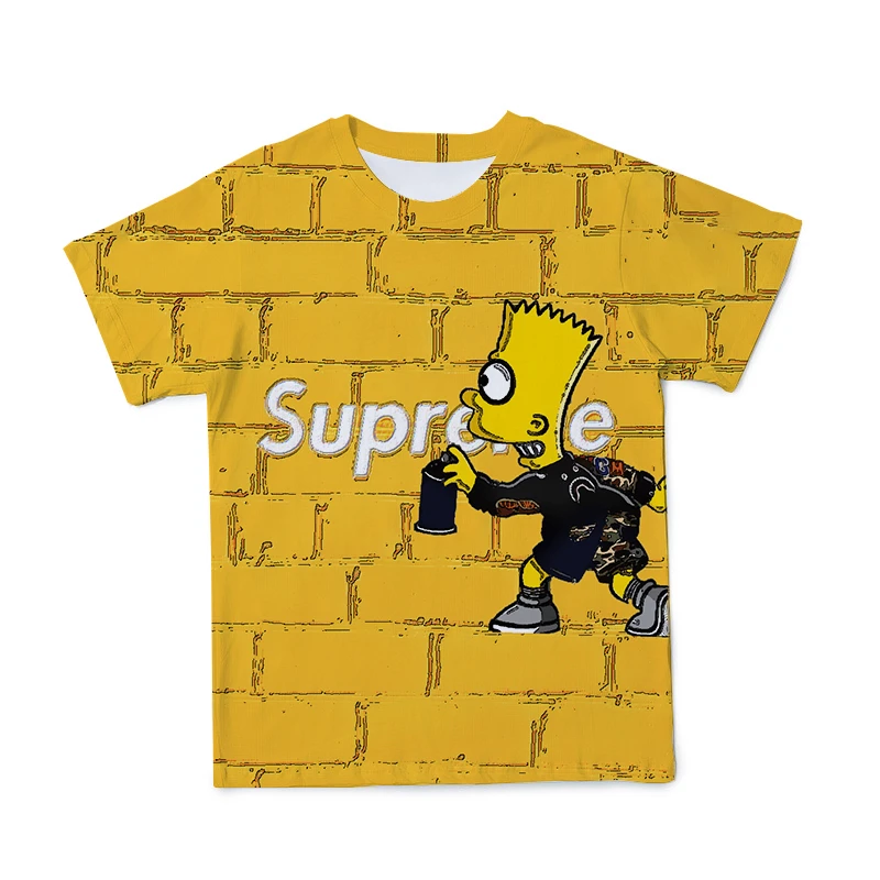 

2021 3D Mens New Fashion T-shirt The Simpsons Cute Cartoon Pattern Short Sleeve Large Size 6XL Casual T-shirt (Customizable)