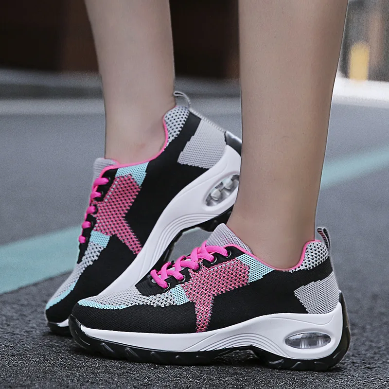 Spring Autumn Women Shoes Sneaker Comfortable Mesh Breathable Ladies Footwear Outdoor Soft Bottom Shake Female Net Surface Shoes