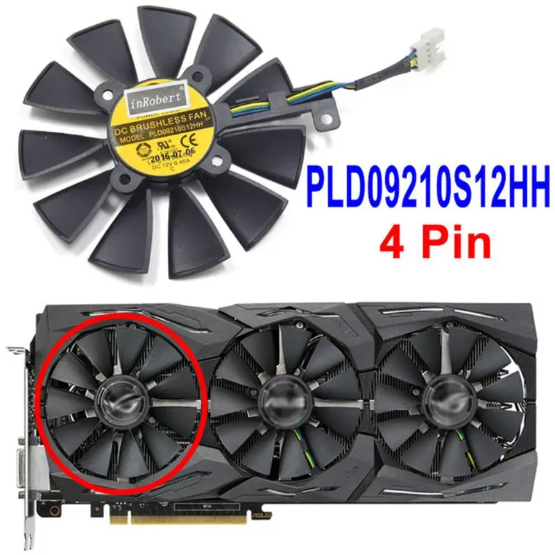 Вентилятор охлаждения для asus Strix GTX 1060 OC 1070 1080 1080Ti RX 480 87 мм | Компьютеры и офис