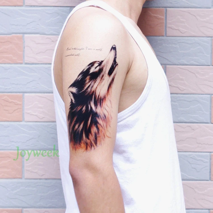 Водонепроницаемая Временная тату наклейка большого размера Ловец снов волки