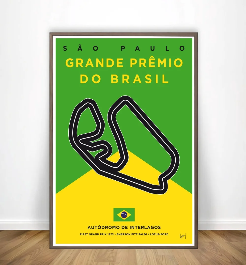 Постеры для гоночной трассы с изображением Монако яса Бахрейна каталлонии