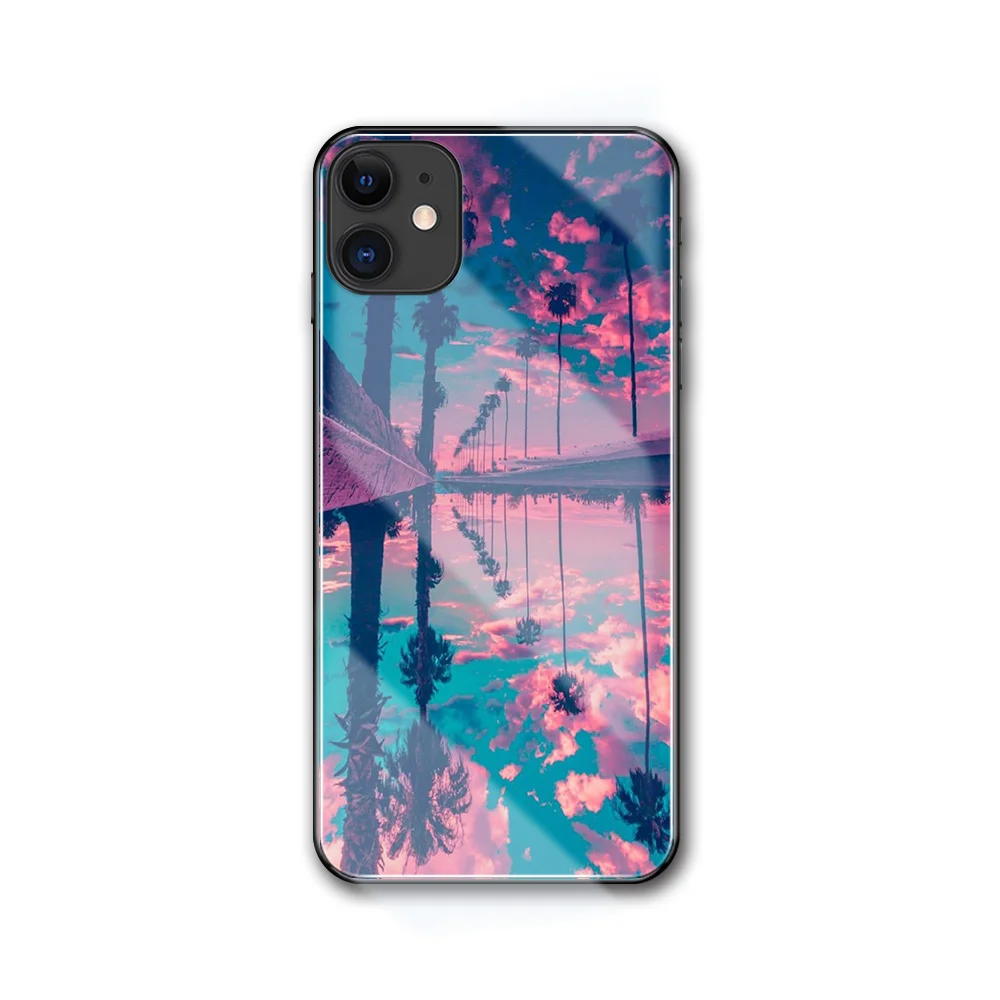 FinderCase XS MAX чехол для закаленное стекло для iPhone Радуга закат Кошка Луна iPhone XR MAX 6 6 S 8 7 plus X - Цвет: 01925