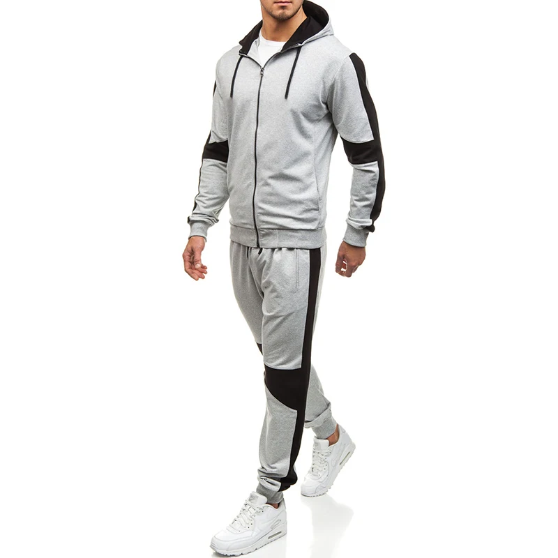 

Nice Spring New Hooded Sweater Suit Men Casual Suit Outdoor Sports Suit Men Color Matching Sportswear