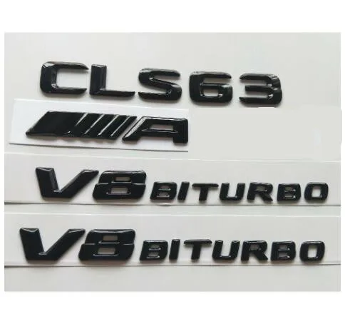 Глянцевый черный 3D буквы CLS63 Для AMG V8 BITURBO эмблемы значки для Mercedes | Автомобили и