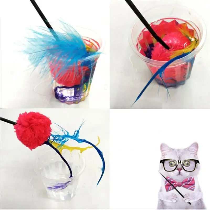 

1PCS Random Color Pet Teaser Toy Creative Interactive Fashion Cat Teaser Toy Cat Teaser Wand Funny Cat Toy Pet Cat Supplies