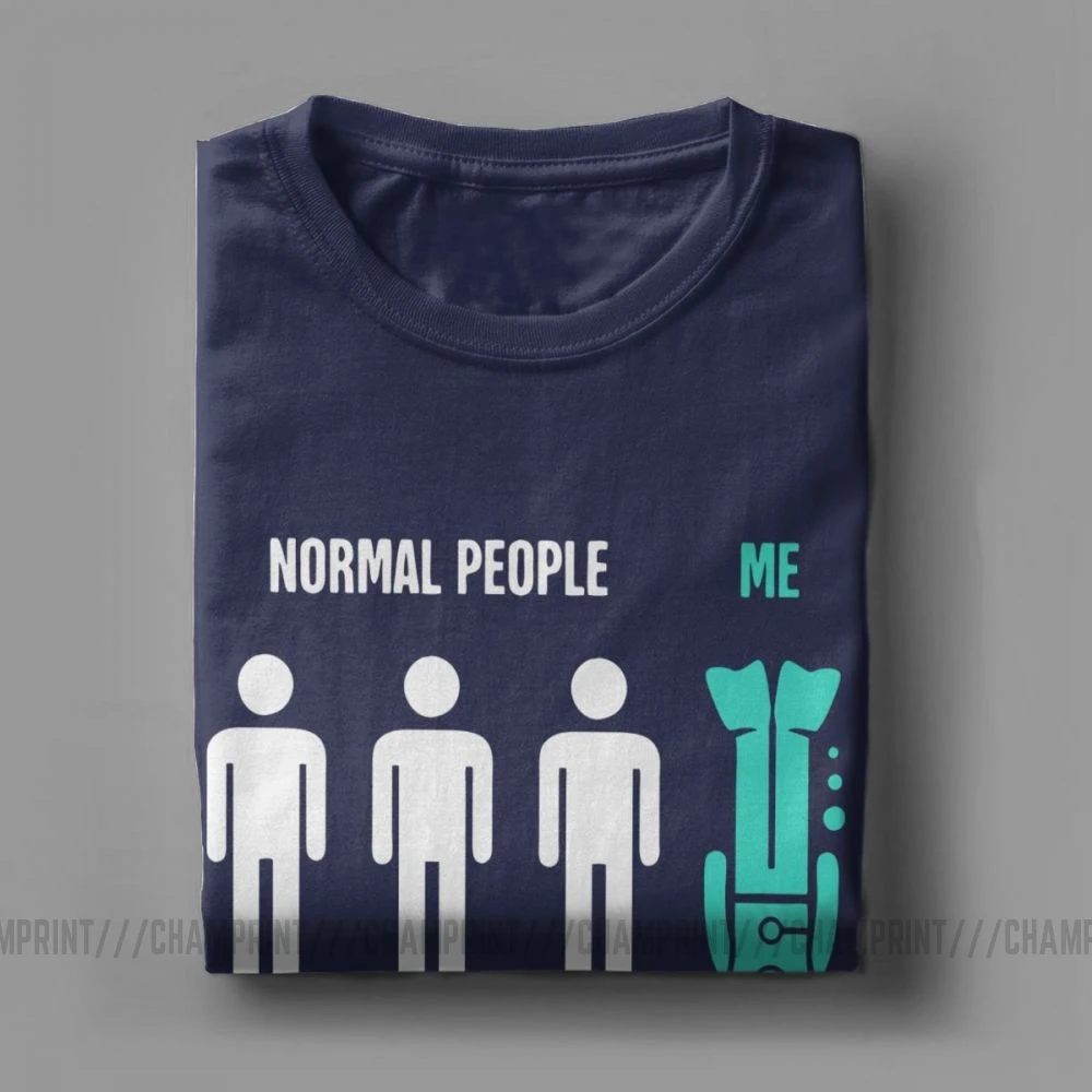 Мужские Забавные футболки для дайвинга с надписью Normal People Me, Спортивная футболка для дайвинга, дайвинга, подводного плавания, хлопковые топы, футболка с коротким рукавом