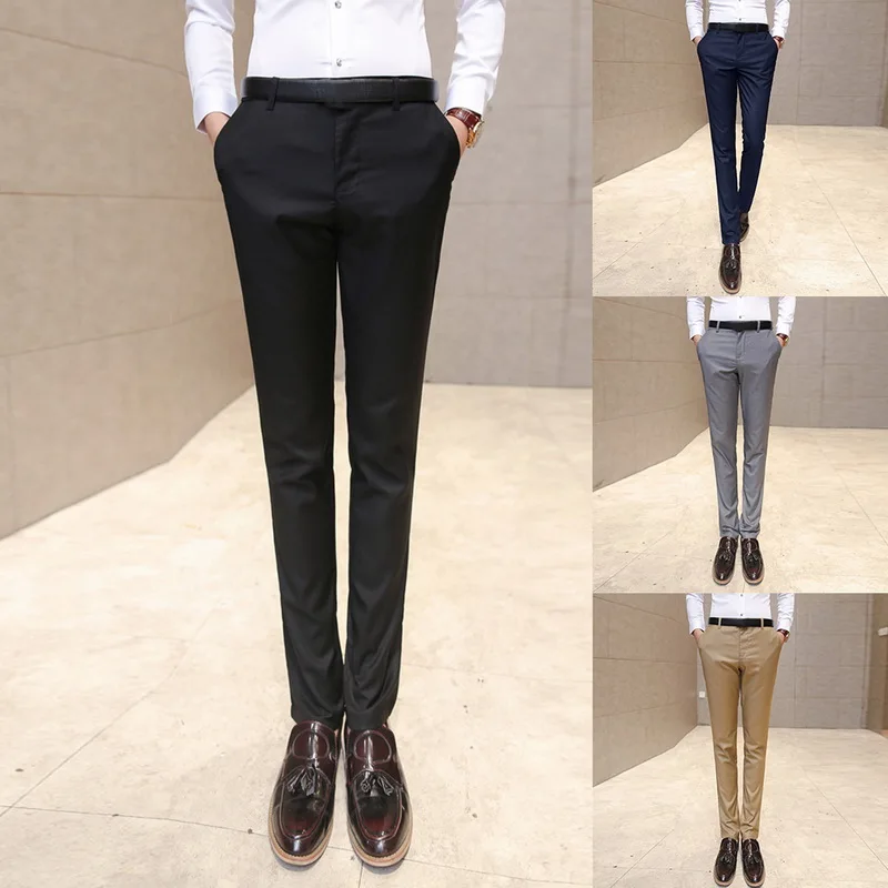 Брюки мужские деловые приталенные однотонные Костюмные штаны для отдыха модные