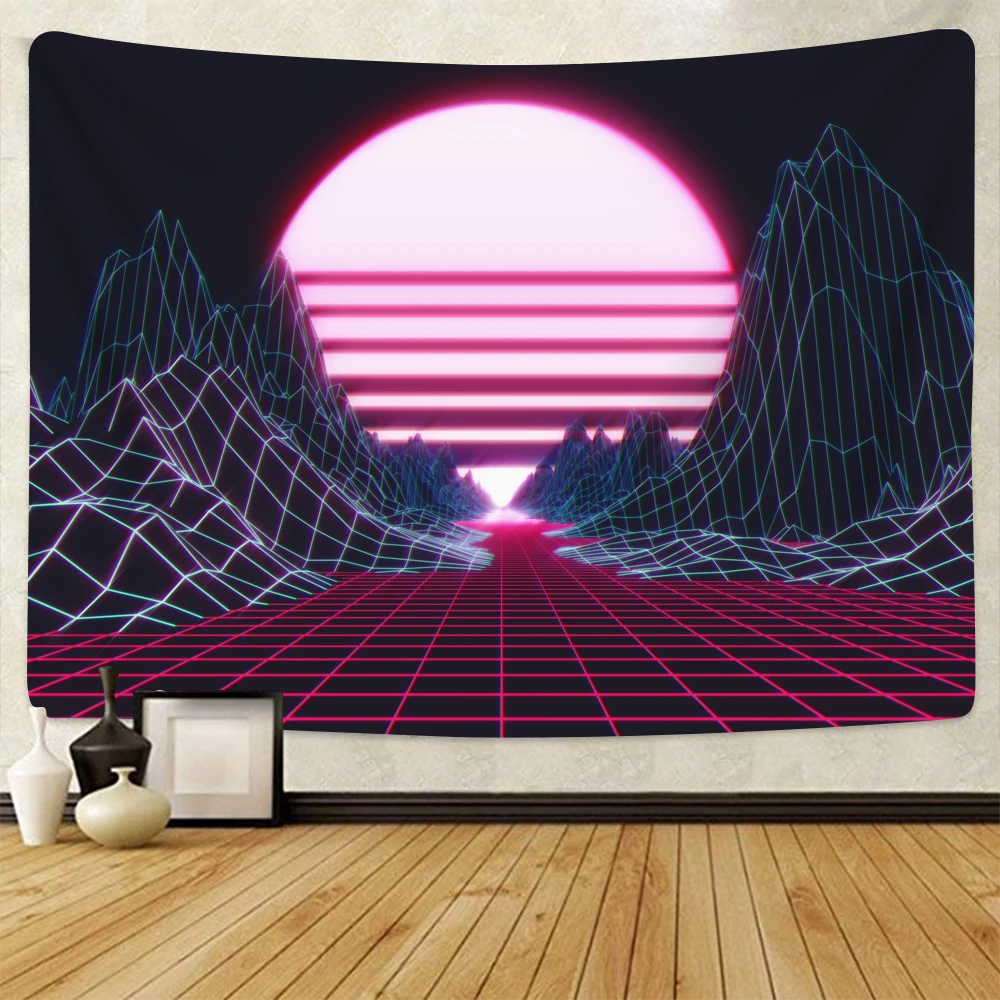 

SOFTBATFY New Colorful Sun and Moon Tapestry Headboard Wall Art Bedspread Dorm Tapestry Home Decor Dropshipping