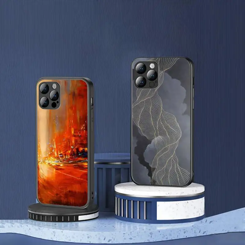 

Art abstract painting Phone Case for iPhone 13 7 8 11 12 Pro X XS XR Samsung A S Note 10 21S 71 Plus pro Max mobile bags