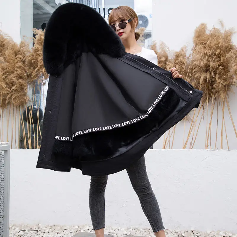 2020 парка зимняя куртка женская пальто из натурального кроличьего меха с