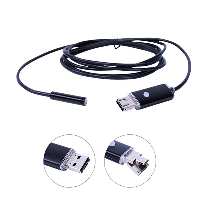 Эндоскоп 2 в 1 водонепроницаемый IP67 с USB-разъемом длина м объектив 7 мм 6