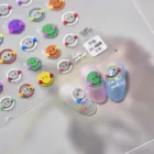 3D рельефный Подсолнух, улыбающееся лицо, наклейка для ногтей, японская искусственная наклейка для ногтей, 5d наклейки для ногтей, любовь, улыбка, аксессуары для ногтей