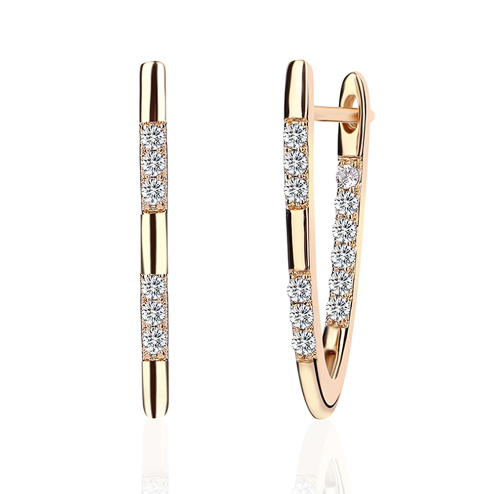 Модные женские серьги кольца V образной формы золотистые для женщин стиле хип хоп