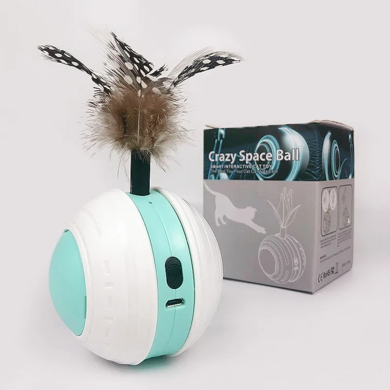 Собака кошка игрушка активация автоматический мяч питомца USB прокатки игрушки
