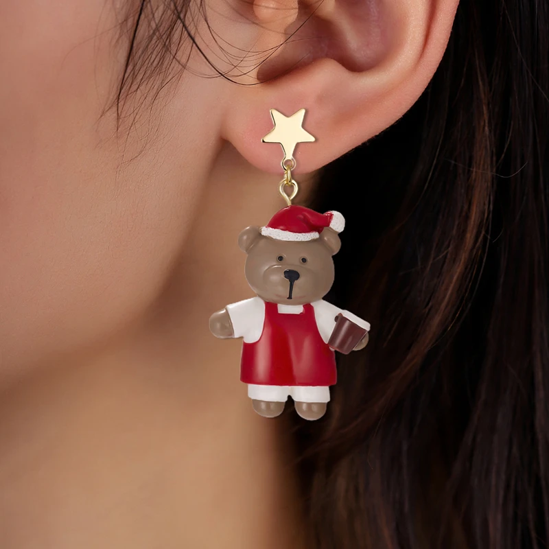 

Christmas Earrings Merry Christmas Decorations Xmas Happy New Year Jewelry Gift For Women Men Kids