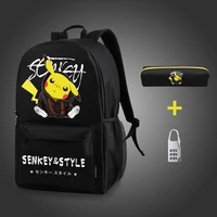 senkeystyle luminous pikachu school bag for students boys girls school backpack for teenagers bags large capacity waterproof