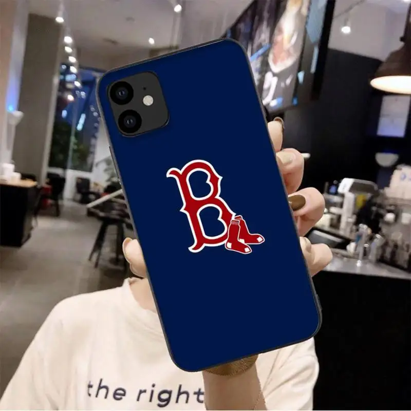 

0 Boston Red Sox Black TPU Phone Case For Iphone 6 6s 7 8 Plus XR X XS 11 12 Pro Mini Max