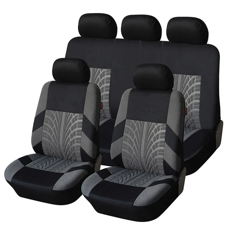 

Car Seat Covers Set Universal Fit Most Cars Covers with Tire Track Detail Styling Car Seat Protector Car Accessories