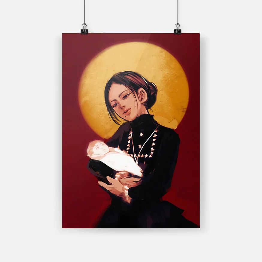 Кано енага Золотой камуй Аниме Холст Живопись Декор стены искусства картины