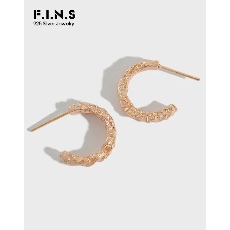 Женские серьги кольца F.I.N.S корейские необычные из стерлингового серебра 925 пробы