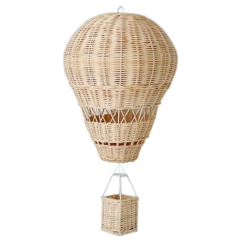 

Handmade Rattan Woven Hot Air Balloon Kids Room Decoration Pendant Photography Props Nordic Style Children Bedroom Kindergarten