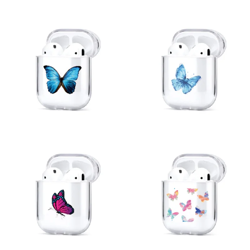 Жесткий Чехол-бабочка для Airpods чехол s PC силиконовый С Простыми линиями AirPods 2