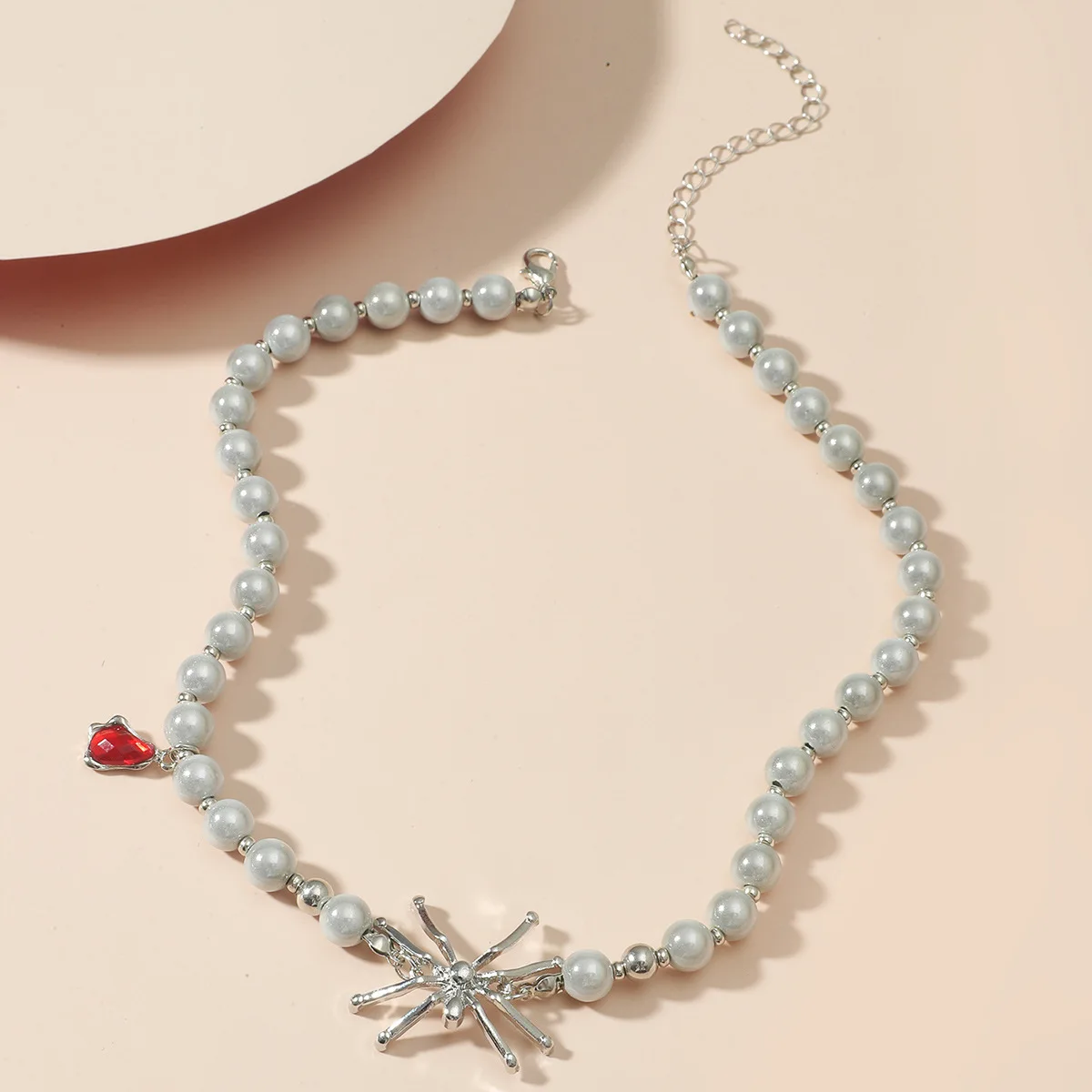 Trendy Animal Necklaces Womens Vintage Neck Chain Reflective Pearl Strand Spider Ruby Alloy Chokers Jewelry for Girls | Украшения и