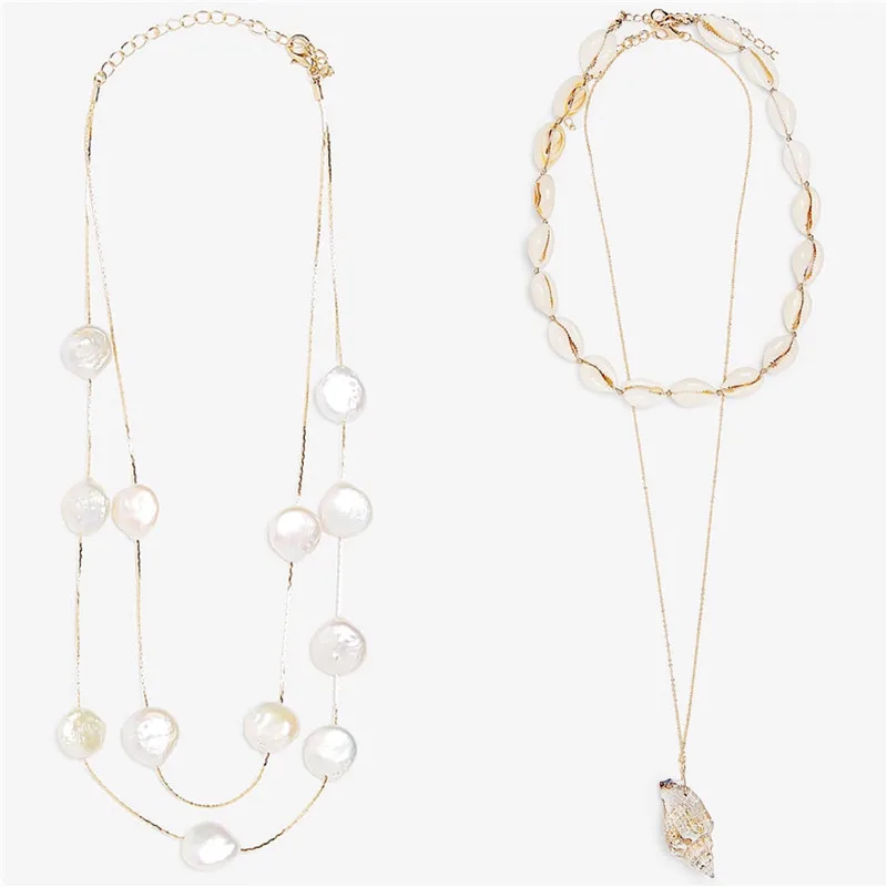 Роскошная многослойная Подвеска из морской раковины ожерелье для женщин Богемия