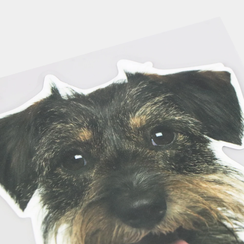 

YJZT 12.816.4CM Smiling Dog Sticking Out Tongue Funny Animal Body Bumper Decoration Car Stickers 21A-1066