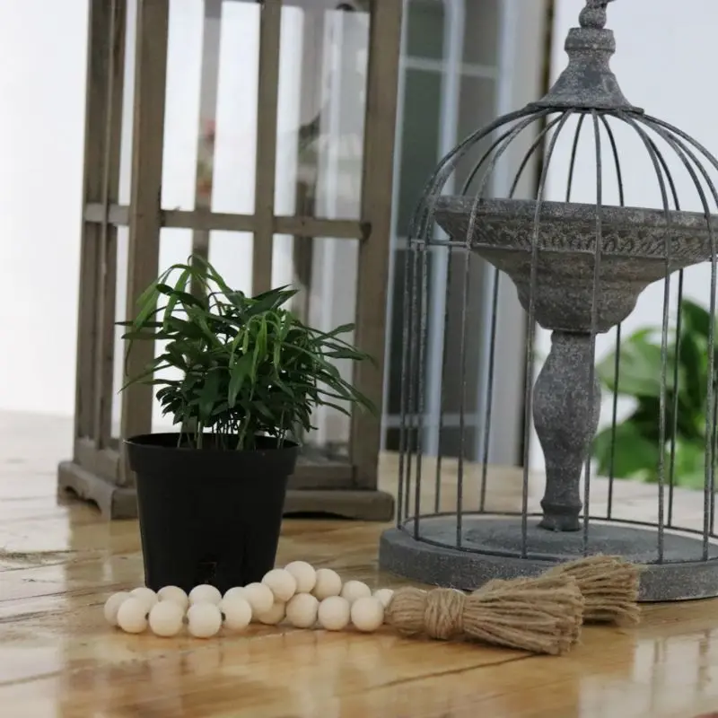 Бусины из натурального дерева с кисточками гирлянда для украшения детской