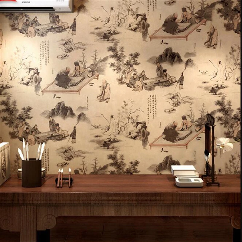 Beibehang Новый китайский стиль древний классический дзен пейзаж живопись чайная