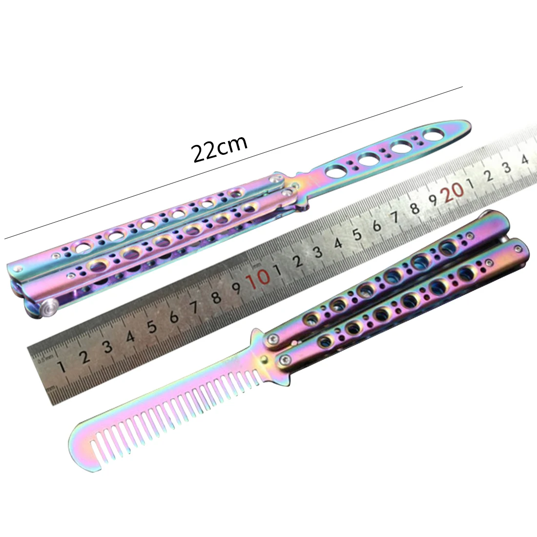 Складной нож-бабочка из нержавеющей стали расческа без острых углов для