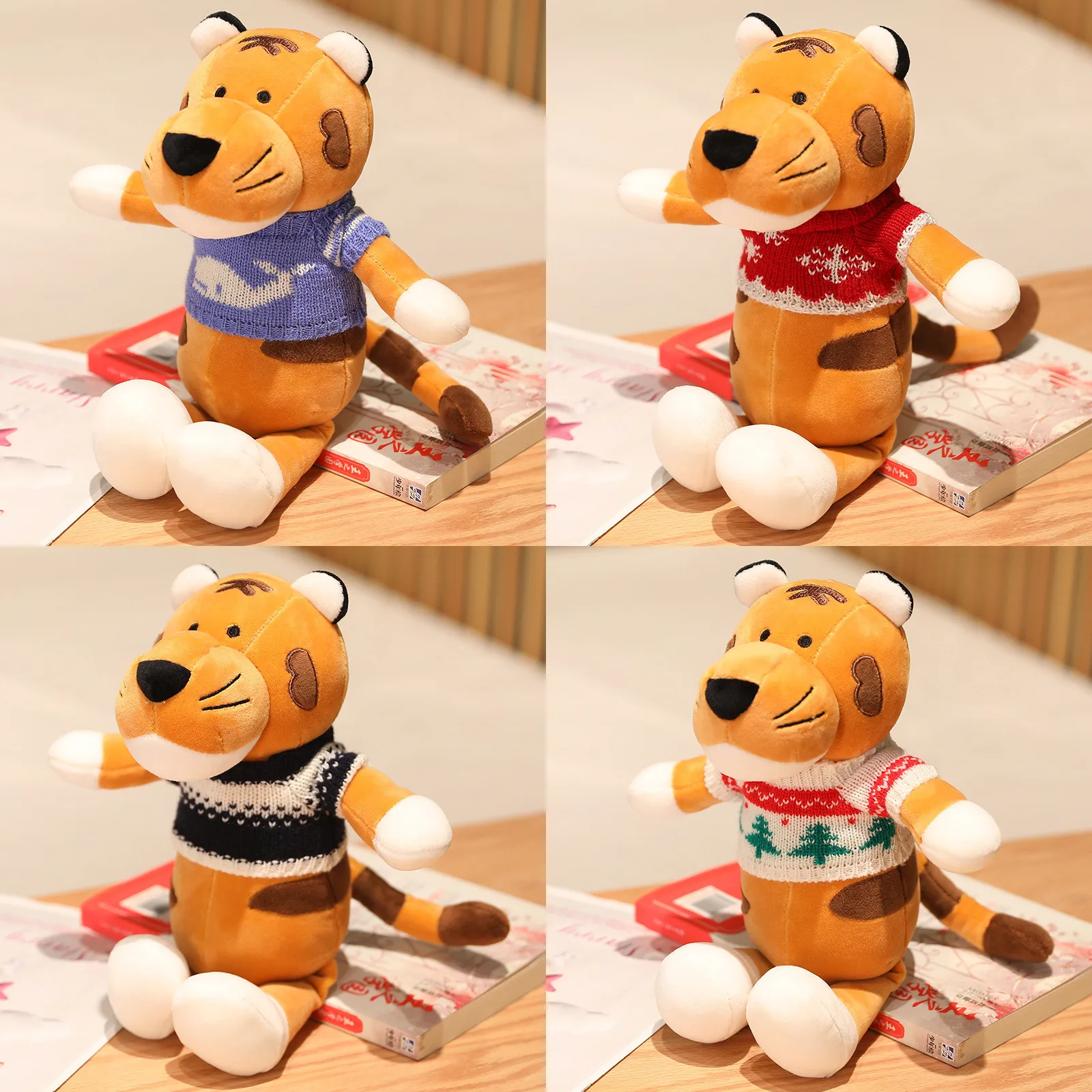 

30 см милый тигр с одеждой плюшевые игрушки Диван Декор мягкие Мультяшные животные куклы мягкая детская подушка для девочек детские подарки ...