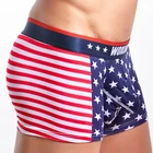 Хлопковое нижнее белье высокого качества, мужские боксеры, шорты, мужские трусы в полоску с флагом США, удобные U-образные трусы