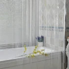 Прозрачная Водонепроницаемая душевая занавеска, утолщенная прозрачная штора 3D для душа, в ванную комнату, от плесени, ПЭВА, роскошная домашняя занавеска для ванной с крючками