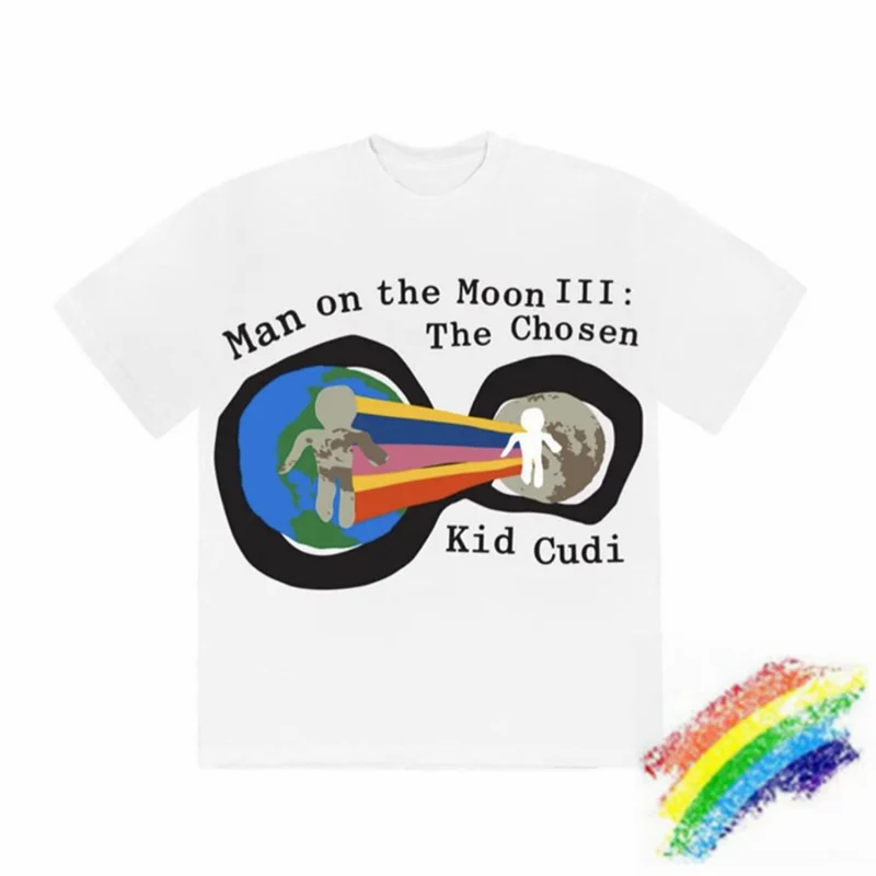 Футболка CPFM x Kid Cudi Man On The Moon III с пенным принтом для мужчин и женщин 1:1