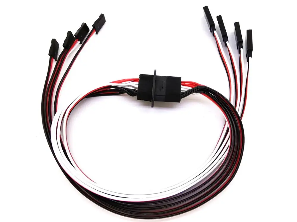 4 wires MPX8 Pin мульти сервопривод провода расширение разъем 2 3 4 провода версия aileron клапан шестерни тормоза в сборе 60AWG для турбины jet - Цвет: 4 wires