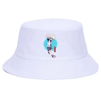 men women printed summer killua zoldyckpanama bucket cap the design flat visor kawaii hunter x hunter anime fisherman hat