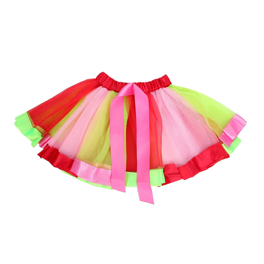 

Tutu Rainbow Skirt Ballet Dance Girl Kids Clothes Princess Party Tutus Tulle Pettiskirt Child Halloween Christmas Gift Clothing