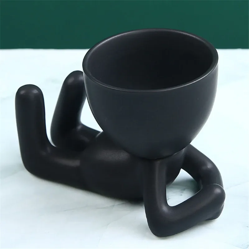 

Hot Mini-Family Flowerpot 1/5pcs Human Being Shape Ceramic Mini Desktop Pot for Succulents FQ-ing
