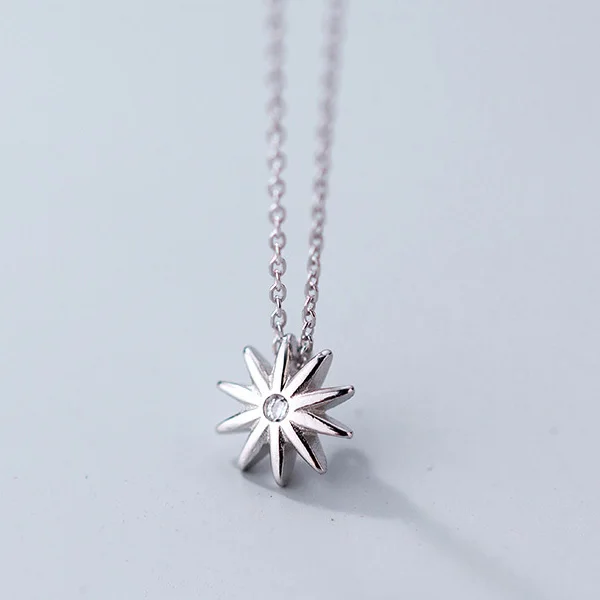 1 Pcs Silver Trusta, 925 пробы, серебряное ожерелье, ювелирное изделие, светильник от солнца, подвеска, короткое 925 ожерелье, милый подарок на день рождения для девушек, девушек, DS1360 - Окраска металла: 1 Pcs Silver